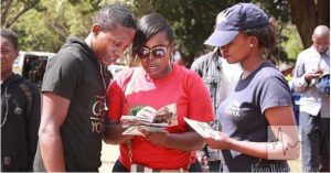 Kenyans receiving the Daily Devotional