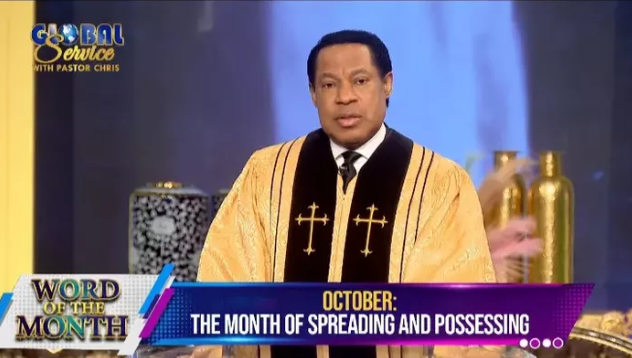 Pastor Chris Oyakhilome declares October the 'Month of Spreading and Possessing' at the Global Communion Service.